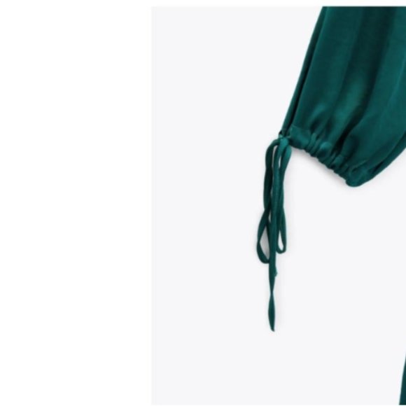 Zara V-Neck Satin Effect Jumpsuit Teal Sz XS NWT - Picture 10 of 10